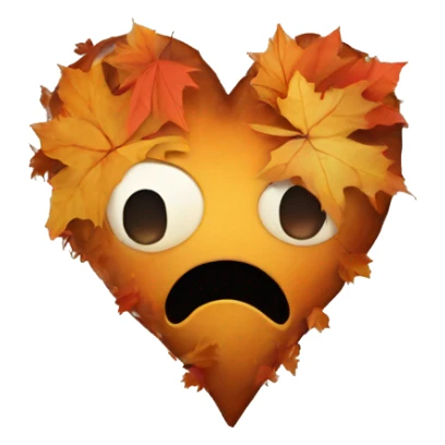 Autumn themed heart without a face  sticker