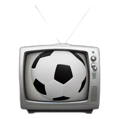 Tv with football  sticker