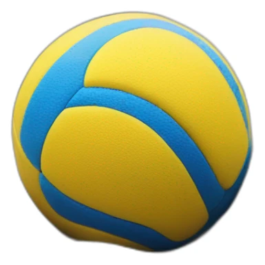 Ball volley Yellow and blue on a Beach  sticker