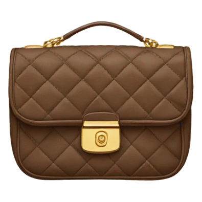 quilted brown coach bag with gold hardware sticker