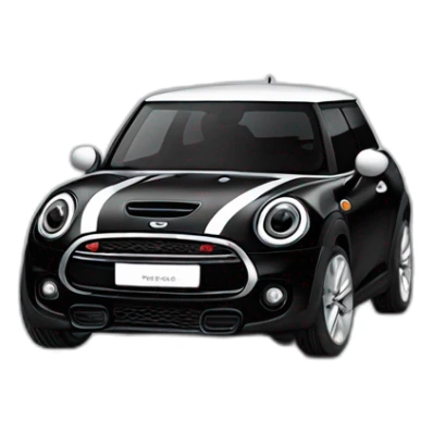 Mini Cooper s f56 noire avec le toit blanc sticker
