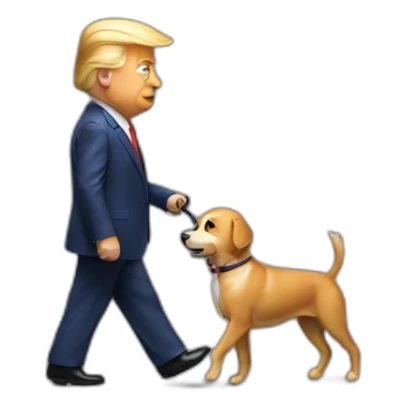 Donald trump walking a dog sticker