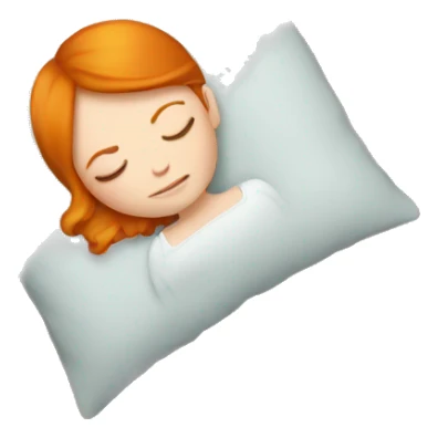 Ginger girl sleeping on a pillow sticker