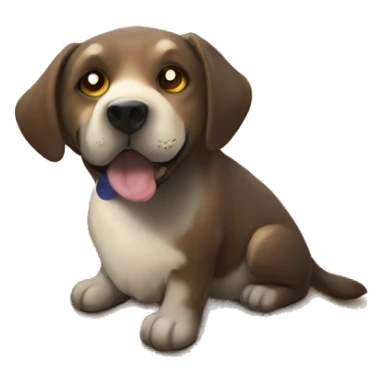 shadowed dog on wooden floor sticker