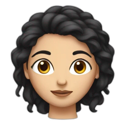 Black hair Dalia with name as text sticker