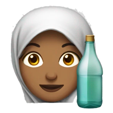Muslim woman with a bottle sticker