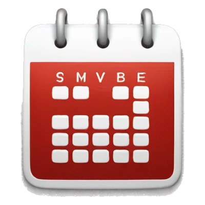 Red and white calendar icon sticker
