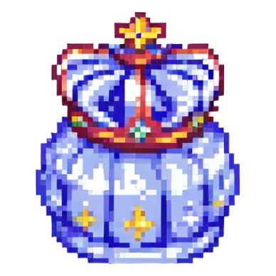 8-bit pixel art royal crown, silver, no jewels sticker