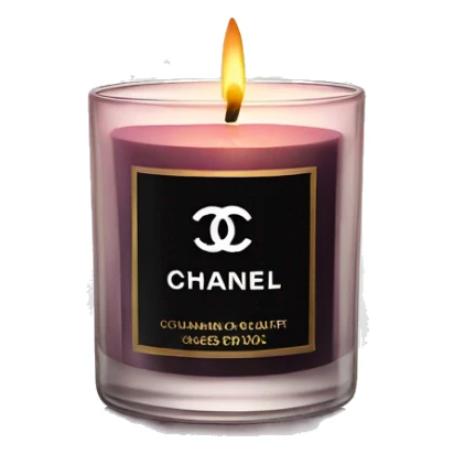 a candle in a glass chanel sticker