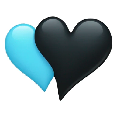 Half black and baby blue heart sticker