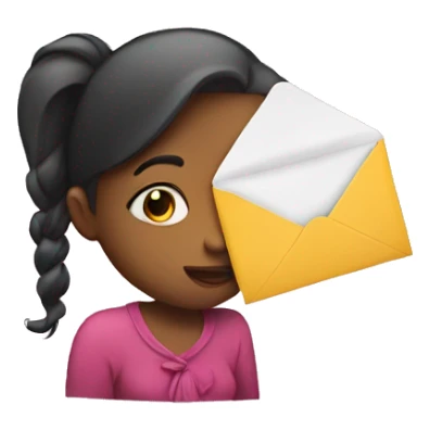 Girl kissing a envelope  sticker