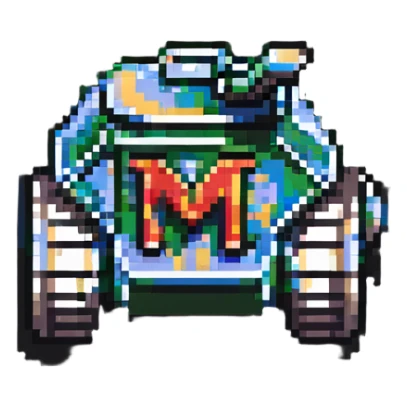 tank with the letter M written on it sticker