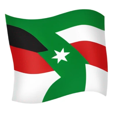Make a syrian flag emoji that green above and black down and white in the middle with three red stars sticker