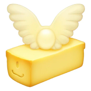 butter with a halo and wings sticker