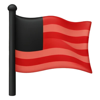 a flag in which the top is black and the bottom is red sticker