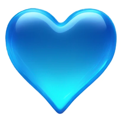 Shiny neon glass blue heart  sticker