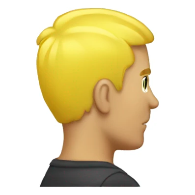 Back of a yellow mans head with short yellow hair sticker