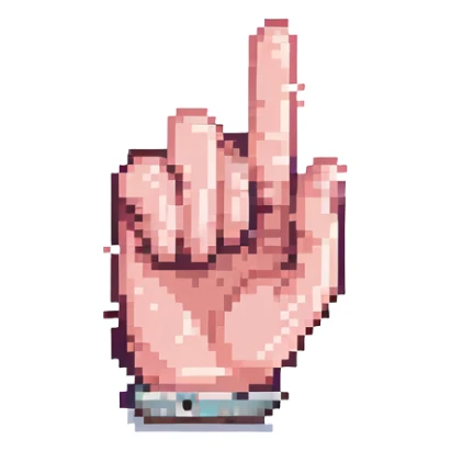 hand gesture with pinky finger folded, rest fingers up sticker