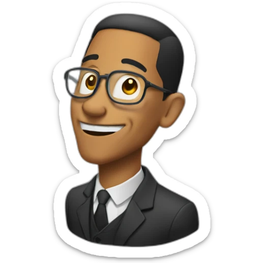 Gustavo Fring with half of his face missing smiling and making a heart symbol with his hands sticker