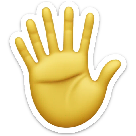 A yellow emoji face with a hand off to the side with the motion hand it over  sticker