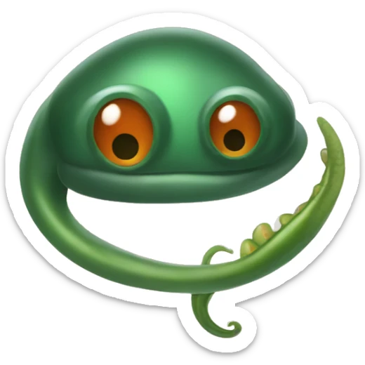 Eight-eyed Dark green and orange medicinal leech with oral suction and caudal suction sticker