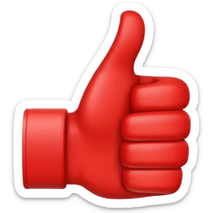 crea un dedo de like en color rojo al centro debe ir la frase "caja cusco" en color blanco sticker