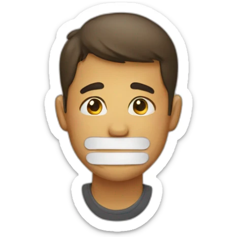 An emoji of a person covering their mouth sticker