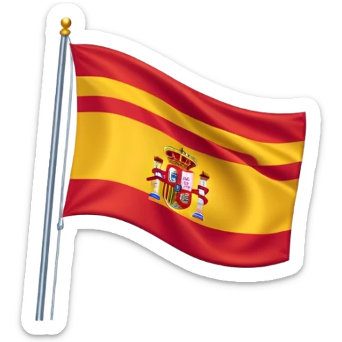 flag with the letter À, incorporating elements of both the Spain and France flags sticker