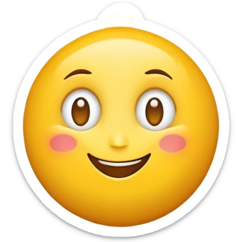An emoji-style yellow face with a wide smile and two white heart-shaped eyes, expressing admiration or love sticker