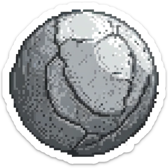 Mercury planet emoji, round, rocky gray ball covered in pitted marks and rough patches sticker