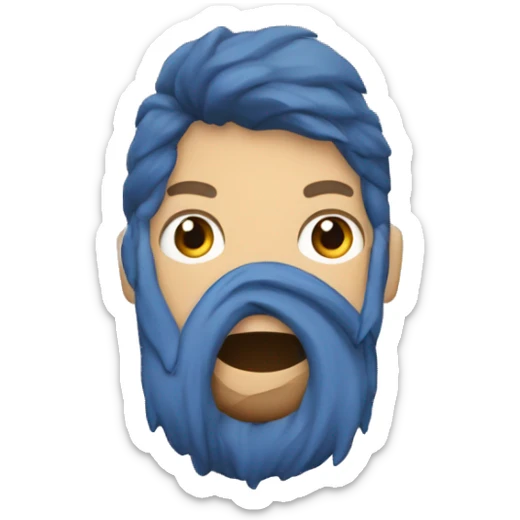 Persona rapada al 1 con entradas en la frente, barba y ojos azules sticker