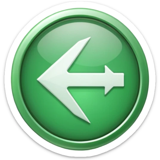 Direction White Arrow pointer in green circle  sticker