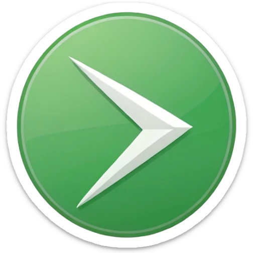 White Arrow pointer in green circle  sticker