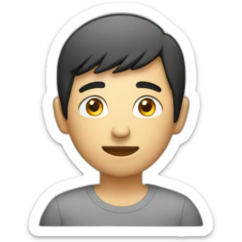 upper body of asian male with laptop sticker