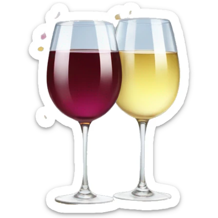 A toast of two glasses of wine With confetti

 sticker