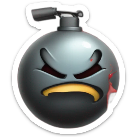 a emoji graffiti styled of a angry bomb with a graffiti spray painting sticker