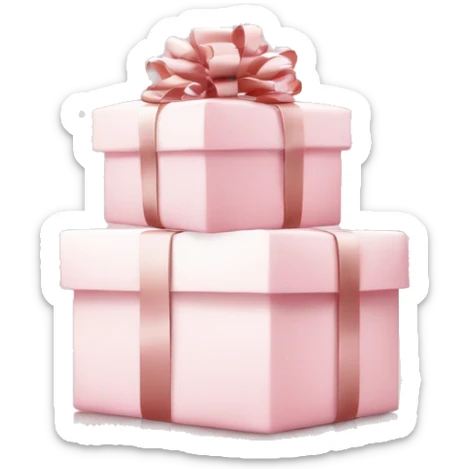 Light pink Christmas gifts under a white Christmas tree  sticker