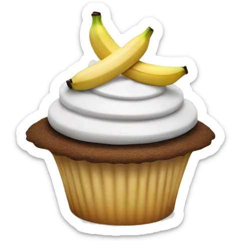 cupcake topped with a banana slice and nilla wafer sticker