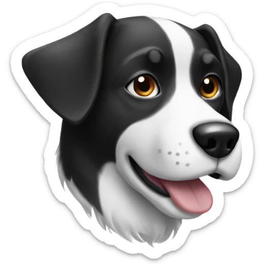 medium black and white dog sticker