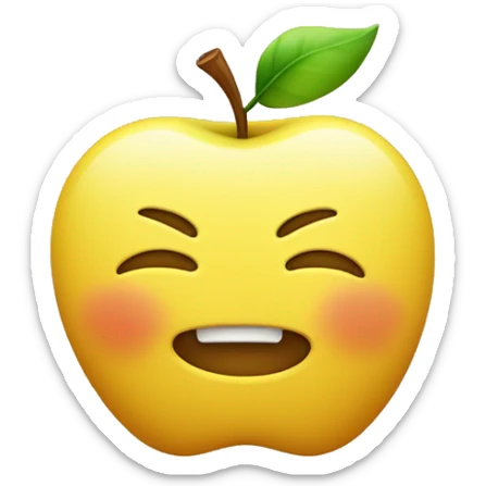 pleading emoji smiling with mouth closed🥺🙂 yellow apple emoji sticker