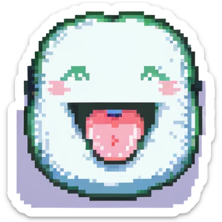 smiling with tongue sticking out
add the words  I’m talking bout innatt  sticker