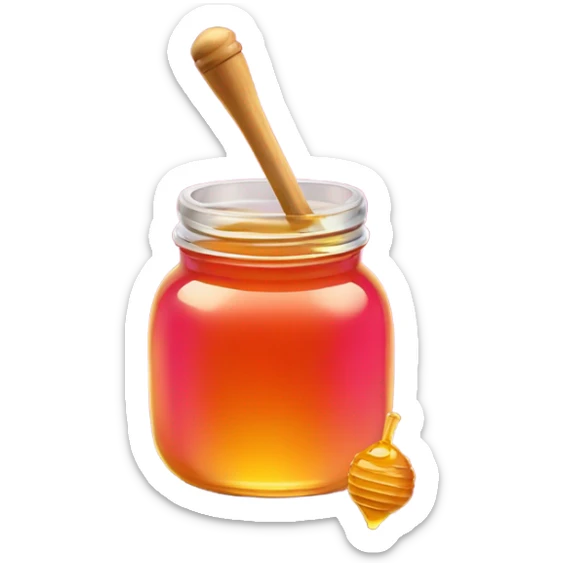 Hot pink jar of honey with wand  sticker