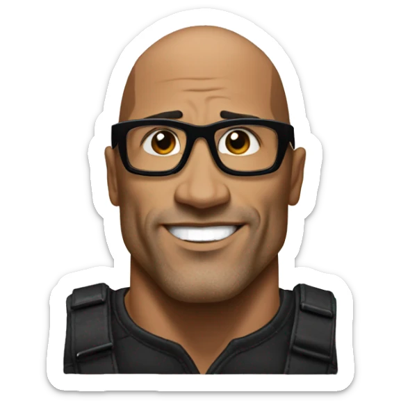 The rock avec des lunettes noires qui lève le doit vers le haut sticker