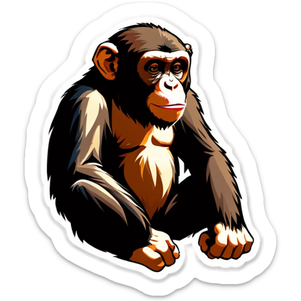 Un singe qui est triste car il a le cœur cassé  sticker