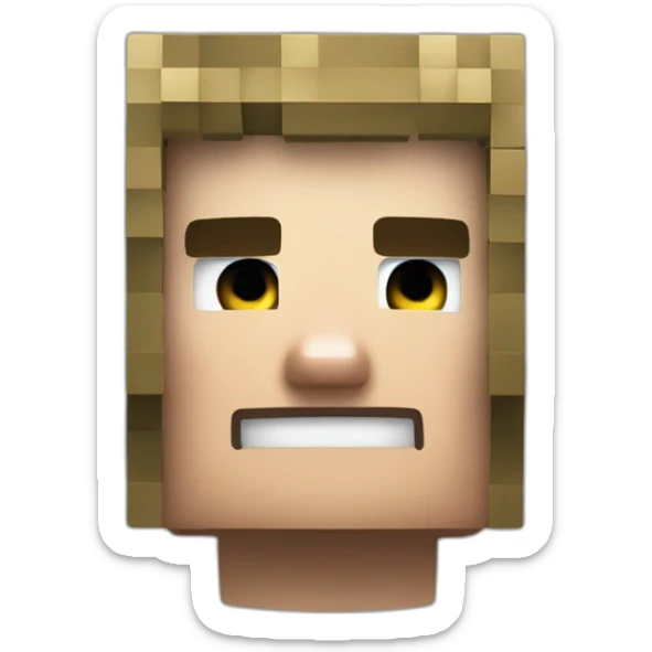 a emoji of the minecraft youtube content creator "BastiGHG" as a emoji (minecraft head of "BastiGHG") sticker