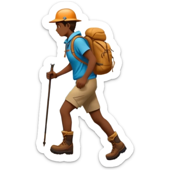 
una mezcla de sol + montaña + caminante estilo petroglifo sticker
