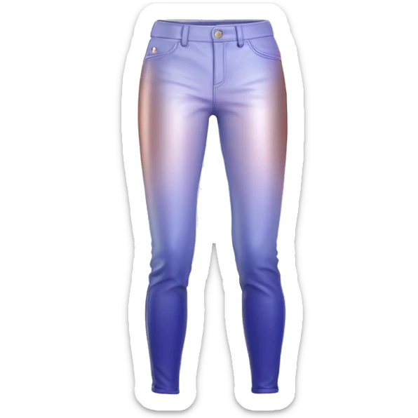 Realistic pair of rose gold to periwinkle ombre leather pants isolated.  sticker