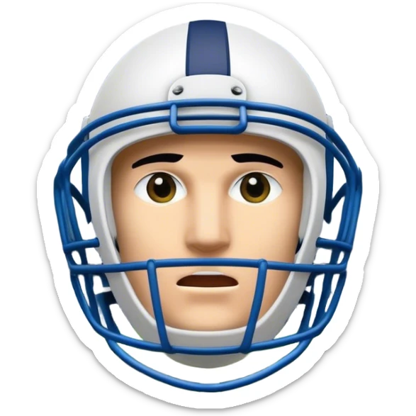 Cinematic Realistic image of rugby headgear with detailed padding and rugged design elements, set against a blurred stadium background with bold, high-contrast lighting that highlights its protective design sticker