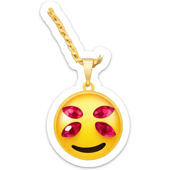 big emoji ruby on a necklace tear closeup chain laid big emoji necklace  sticker