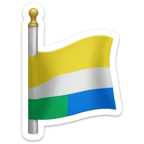 flag with blue at the top, yellow in the middle, and green at the bottom. sticker